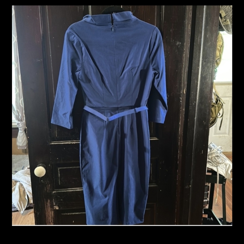 4 FOR $100 - Blue Vintage Inspired Wiggle Dress - Picture 5 of 8